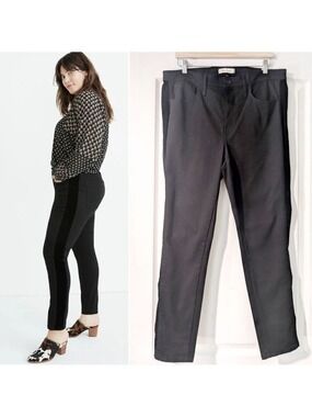 NWT Madewell | 9" Mid-Rise Skinny Jeans: Velvet Tuxedo Stripe Edition